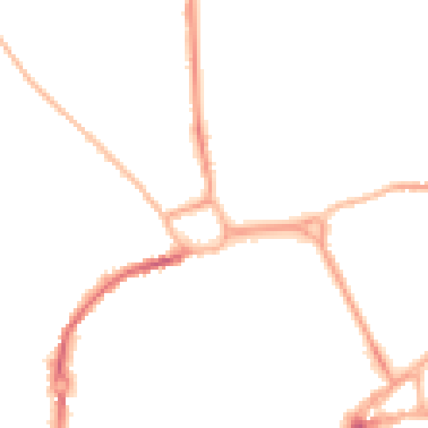 Night-time road noise heatmap for PO19 1BJ
