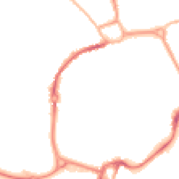 Night-time road noise heatmap for PO19 1BQ