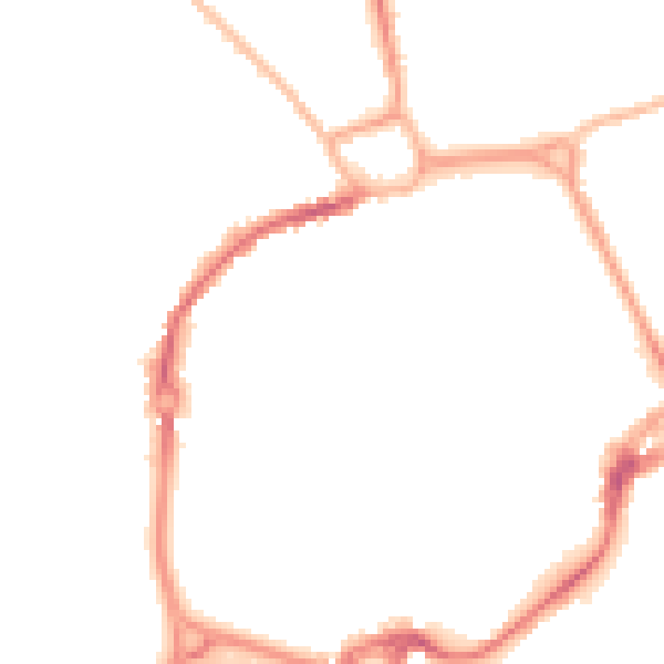 Night-time road noise heatmap for PO19 1BS
