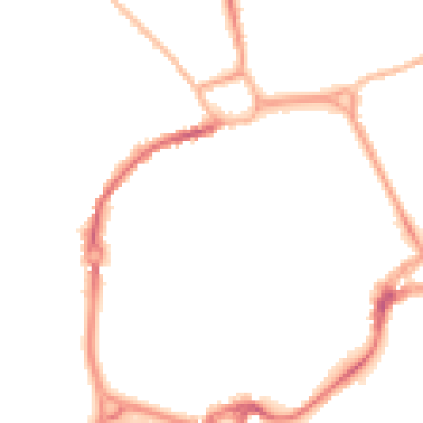 Night-time road noise heatmap for PO19 1BT