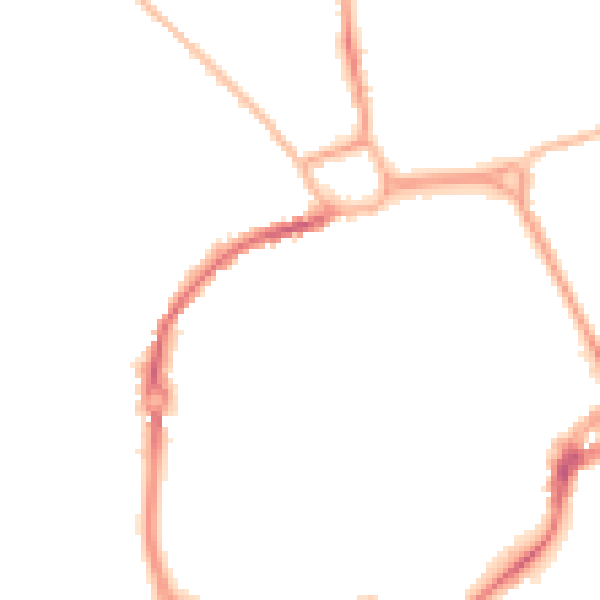 Night-time road noise heatmap for PO19 1BU