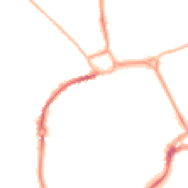 Night-time road noise heatmap for PO19 1BX