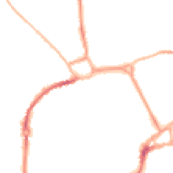 Night-time road noise heatmap for PO19 1BY