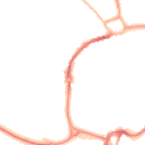 Night-time road noise heatmap for PO19 1DB