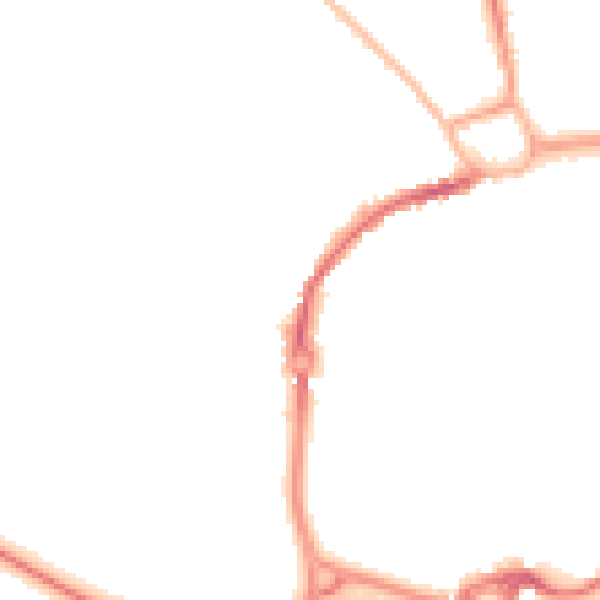 Night-time road noise heatmap for PO19 1DD