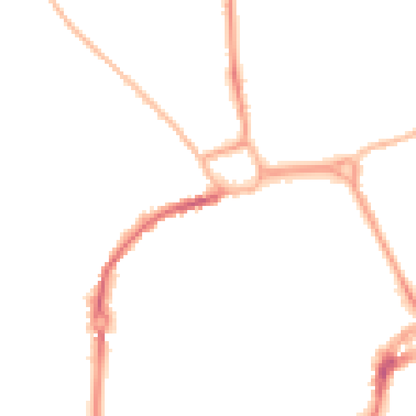 Night-time road noise heatmap for PO19 1DF