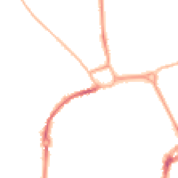 Night-time road noise heatmap for PO19 1DJ