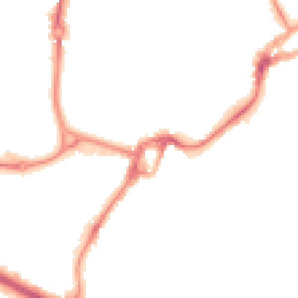 Night-time road noise heatmap for PO19 1DP