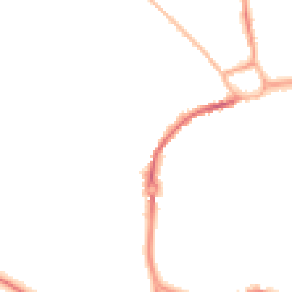 Night-time road noise heatmap for PO19 1DW