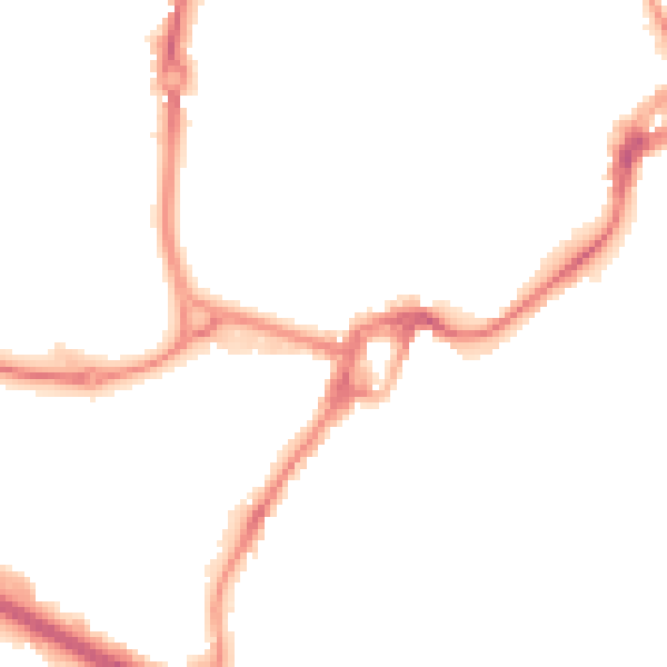 Night-time road noise heatmap for PO19 1EA