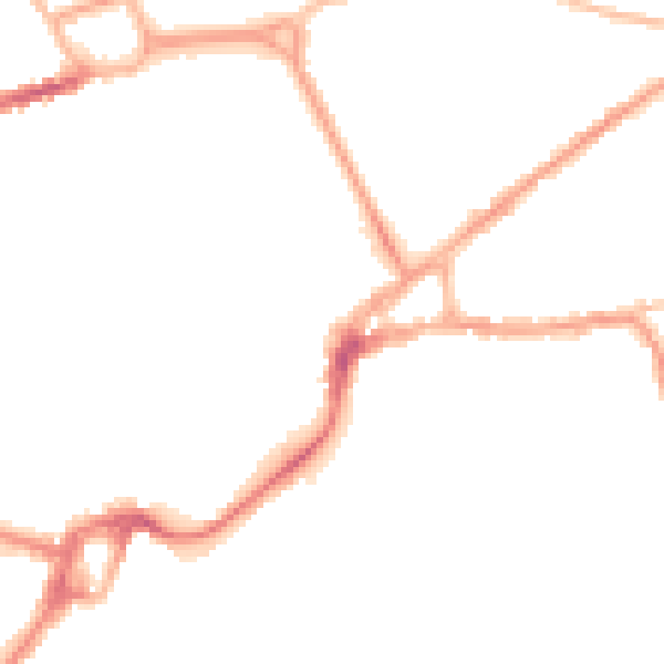Night-time road noise heatmap for PO19 1ED