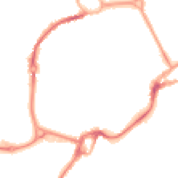 Night-time road noise heatmap for PO19 1FJ