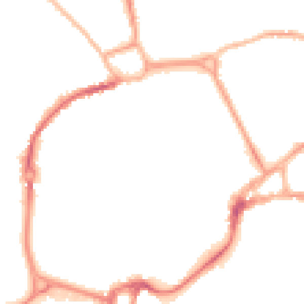 Night-time road noise heatmap for PO19 1LW