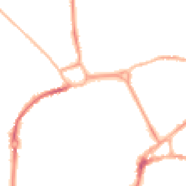 Night-time road noise heatmap for PO19 1NL