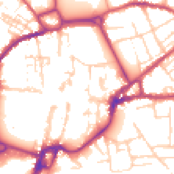 Daytime road noise heatmap for PO19 1PH