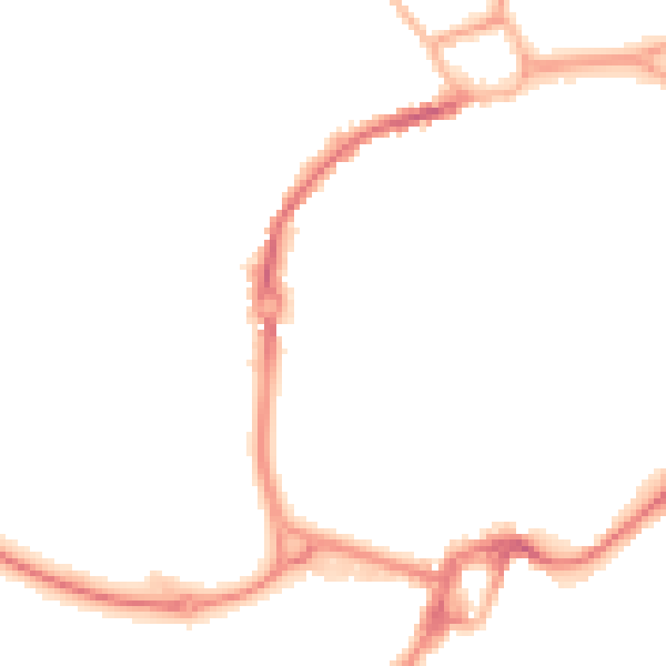Night-time road noise heatmap for PO19 1RP