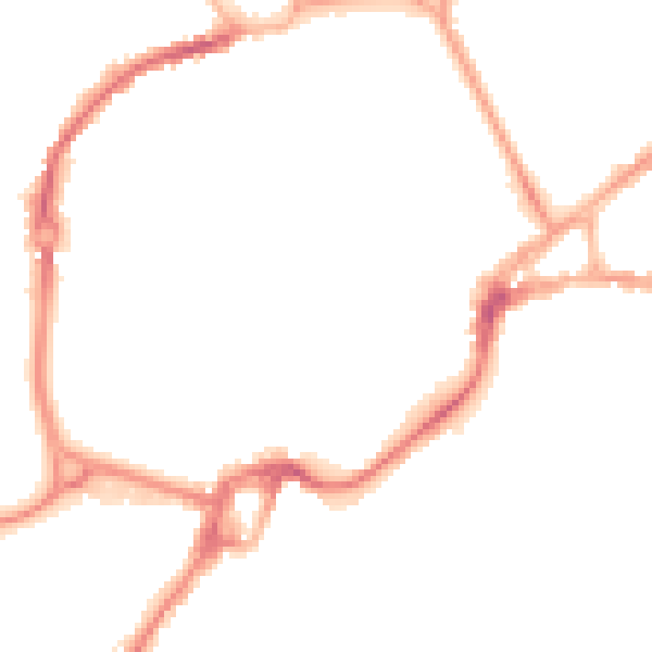 Night-time road noise heatmap for PO19 1TJ