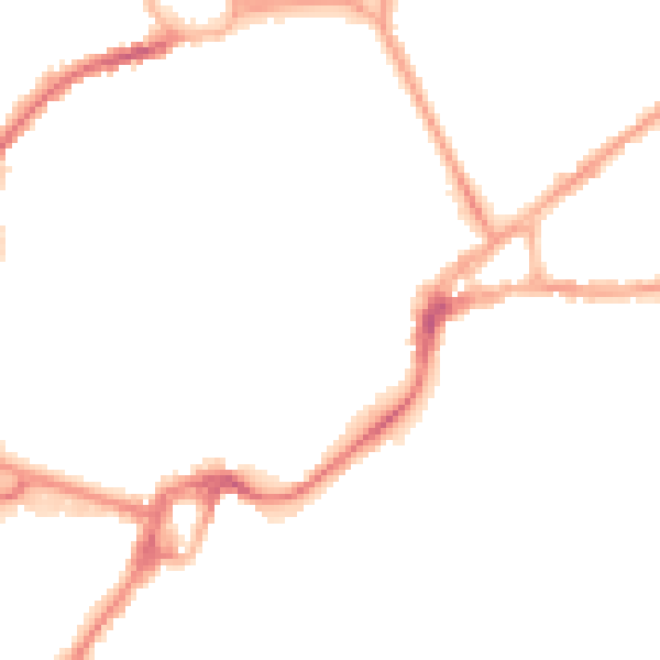 Night-time road noise heatmap for PO19 1UA