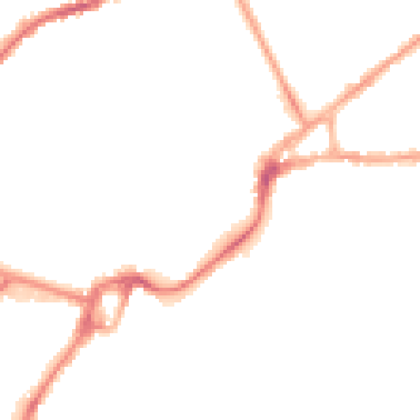 Night-time road noise heatmap for PO19 1UE