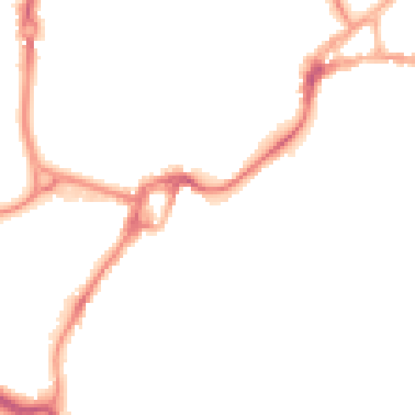 Night-time road noise heatmap for PO19 1UZ
