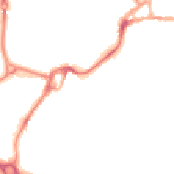 Night-time road noise heatmap for PO19 1XD