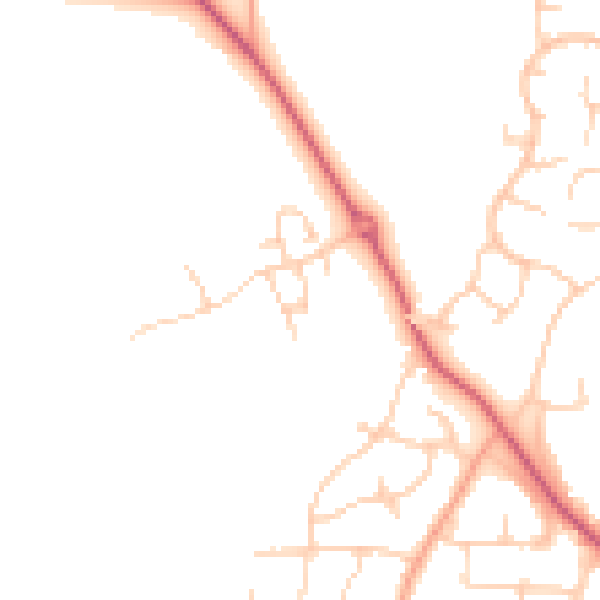 Daytime road noise heatmap for PO19 3FN