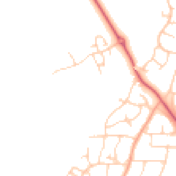 Daytime road noise heatmap for PO19 3FQ