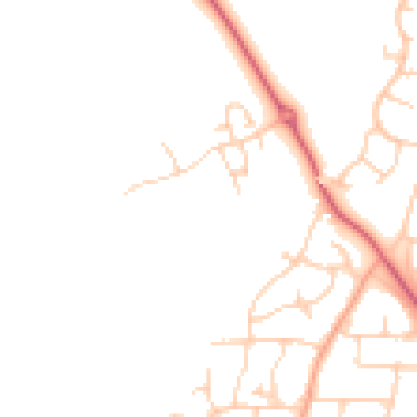 Daytime road noise heatmap for PO19 3FR