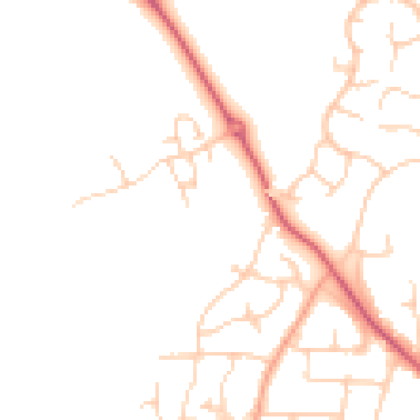 Daytime road noise heatmap for PO19 3FT