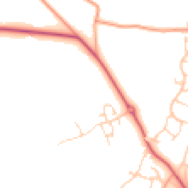 Daytime road noise heatmap for PO19 3FW