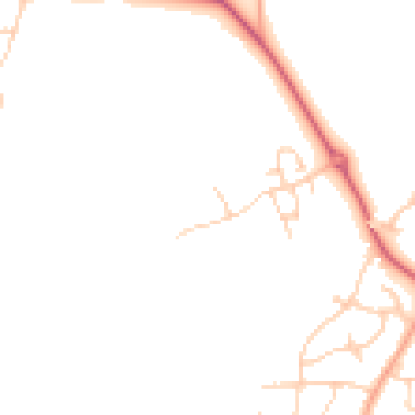 Daytime road noise heatmap for PO19 3FZ