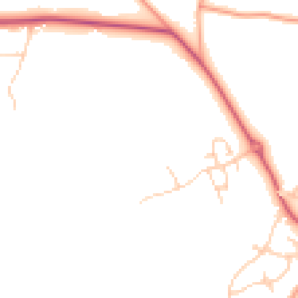 Daytime road noise heatmap for PO19 3GB