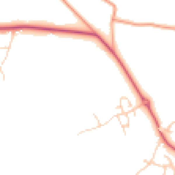 Daytime road noise heatmap for PO19 3GE