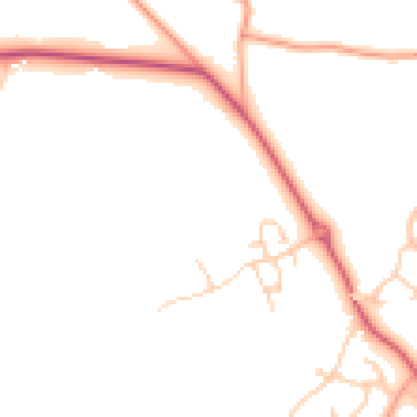 Daytime road noise heatmap for PO19 3GF