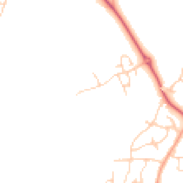 Daytime road noise heatmap for PO19 3GS