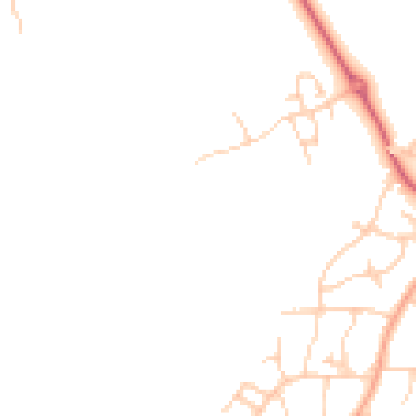 Daytime road noise heatmap for PO19 3HW