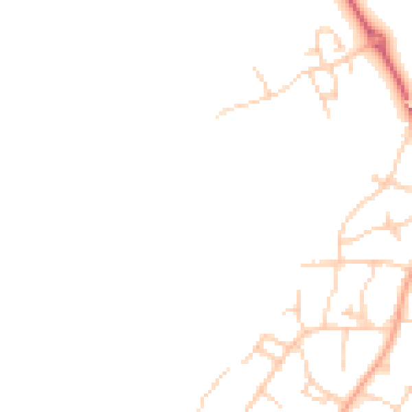 Daytime road noise heatmap for PO19 3JZ