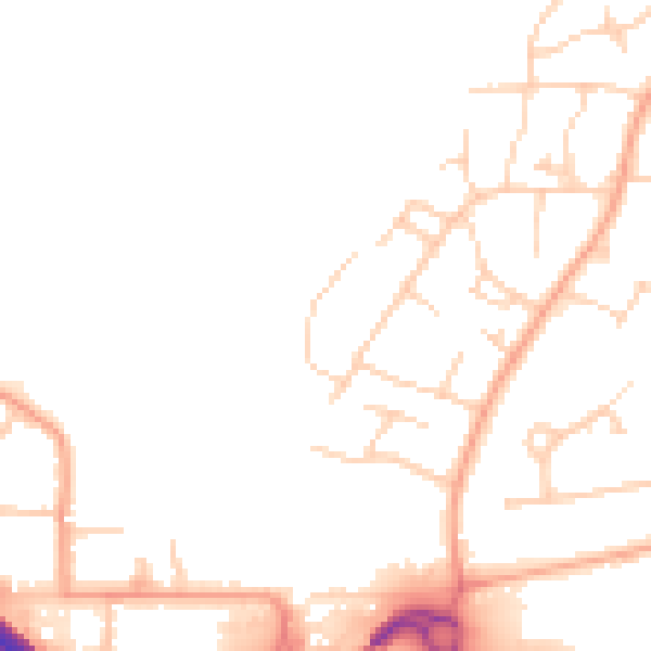 Daytime road noise heatmap for PO19 3LR