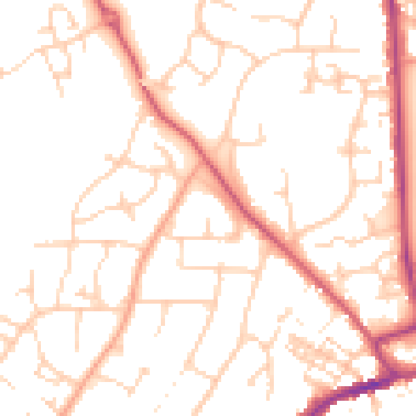 Daytime road noise heatmap for PO19 3NH