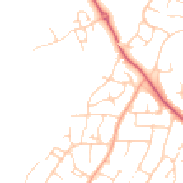 Daytime road noise heatmap for PO19 3NX