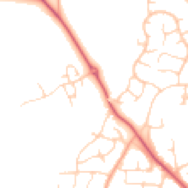 Daytime road noise heatmap for PO19 3PH
