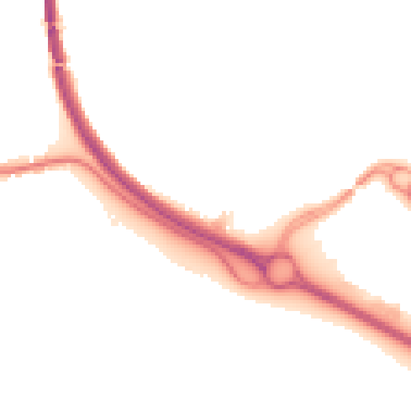 Night-time road noise heatmap for PO19 3RU