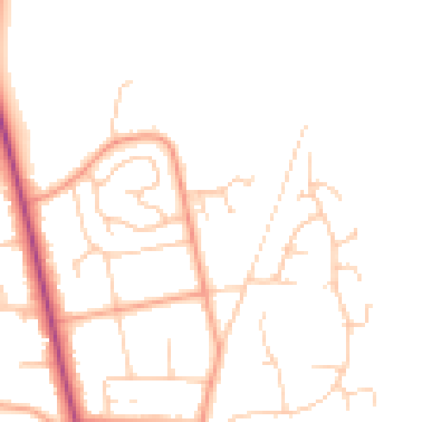 Daytime road noise heatmap for PO19 5AW