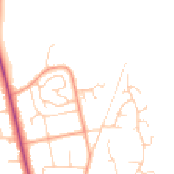 Daytime road noise heatmap for PO19 5AY