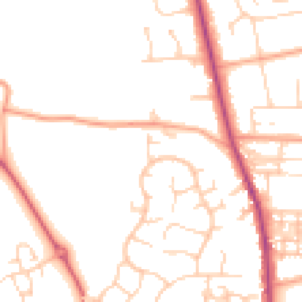 Daytime road noise heatmap for PO19 5EA