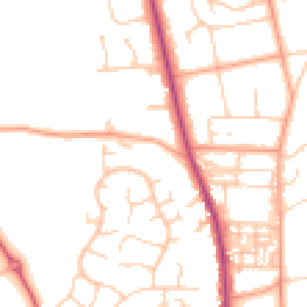 Daytime road noise heatmap for PO19 5RL