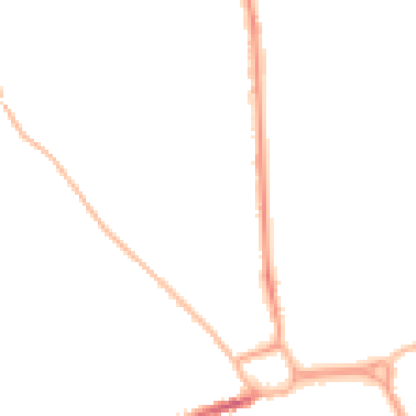 Night-time road noise heatmap for PO19 5TX
