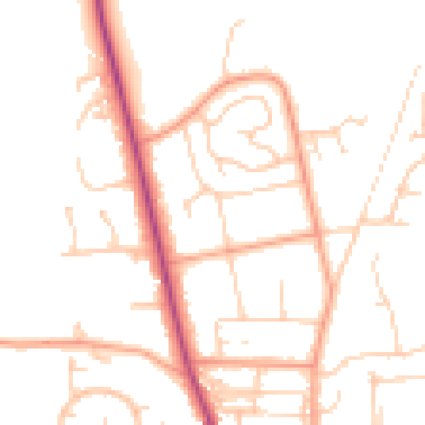 Daytime road noise heatmap for PO19 5UE