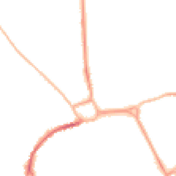 Night-time road noise heatmap for PO19 6AT