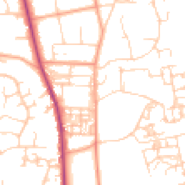 Daytime road noise heatmap for PO19 6DH